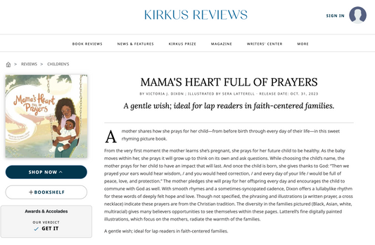 A Glowing Kirkus Review for Mama's Heart Full of Prayers!