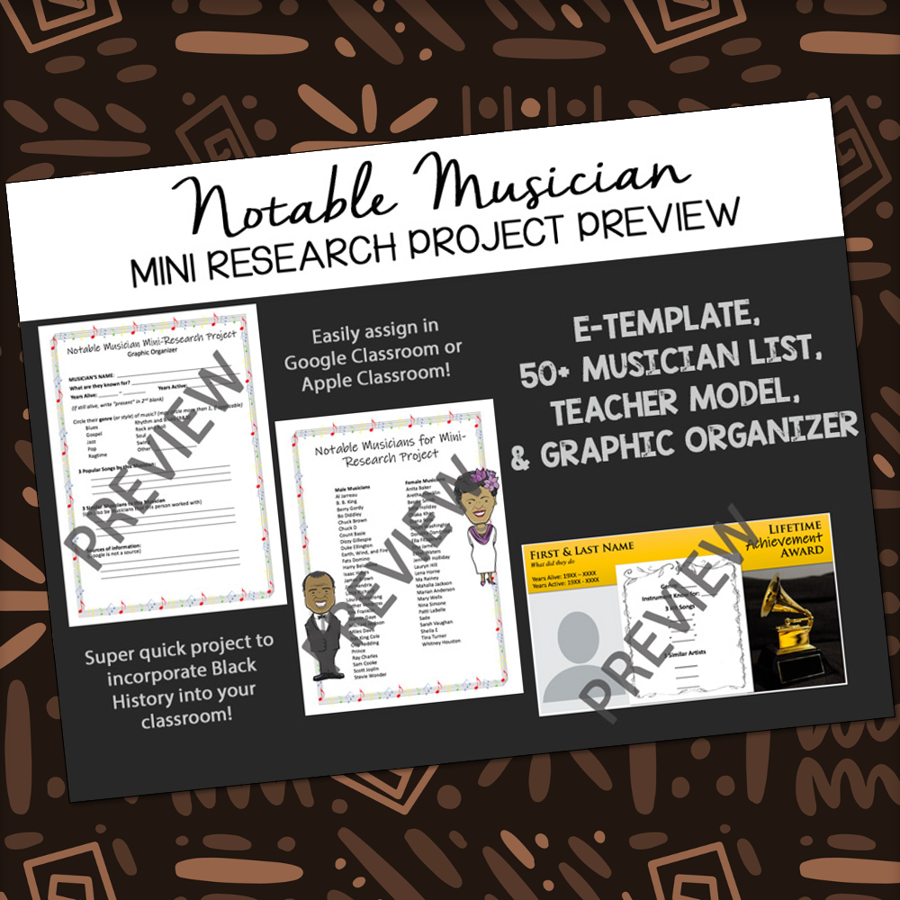 Mini Black History Research Project - Notable Musician Presentation